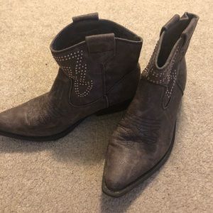 Madden Girl Stud Embellish Ankle Cowboy Boots